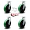 Service Caster 12'' Heavy Duty Green Poly on Cast Iron Swivel Caster Set with 2 Swivel Locks, 4PK CRAN-SCC-KP92S1230-PUR-GB-BSL-2-S-2 - alternate 5
